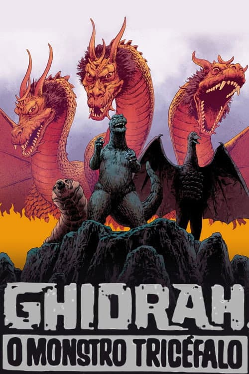 Póster de Godzilla contra Ghidorah, el dragón de tres cabezas
